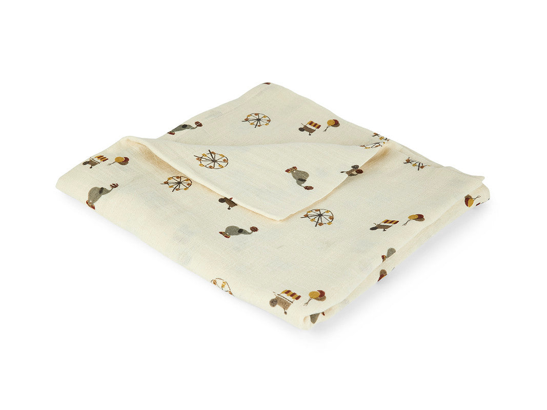 Nuuroo Barri Muslin Swaddle - Creme Circus - Laadlee