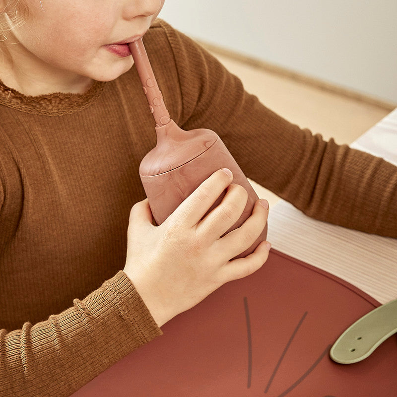 Nuuroo Adita Silicone Cup with Straw - Red Mix - Laadlee