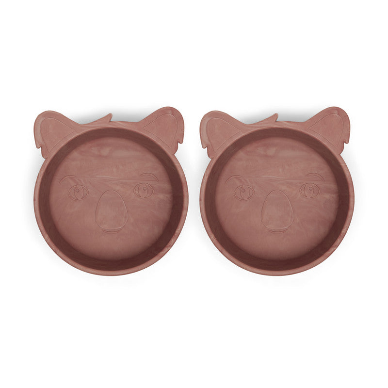 Nuuroo Alex Silicone Deep Plate 2-pack Koala - Red Mix - Laadlee