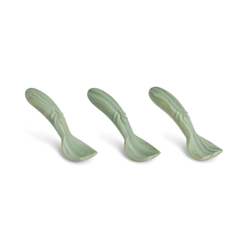 Nuuroo Ella Silicone Spoon 3-pack - Light Green Mix - Laadlee