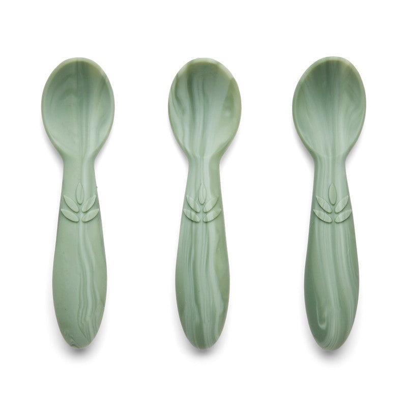 Nuuroo Ella Silicone Spoon 3-pack - Light Green Mix - Laadlee