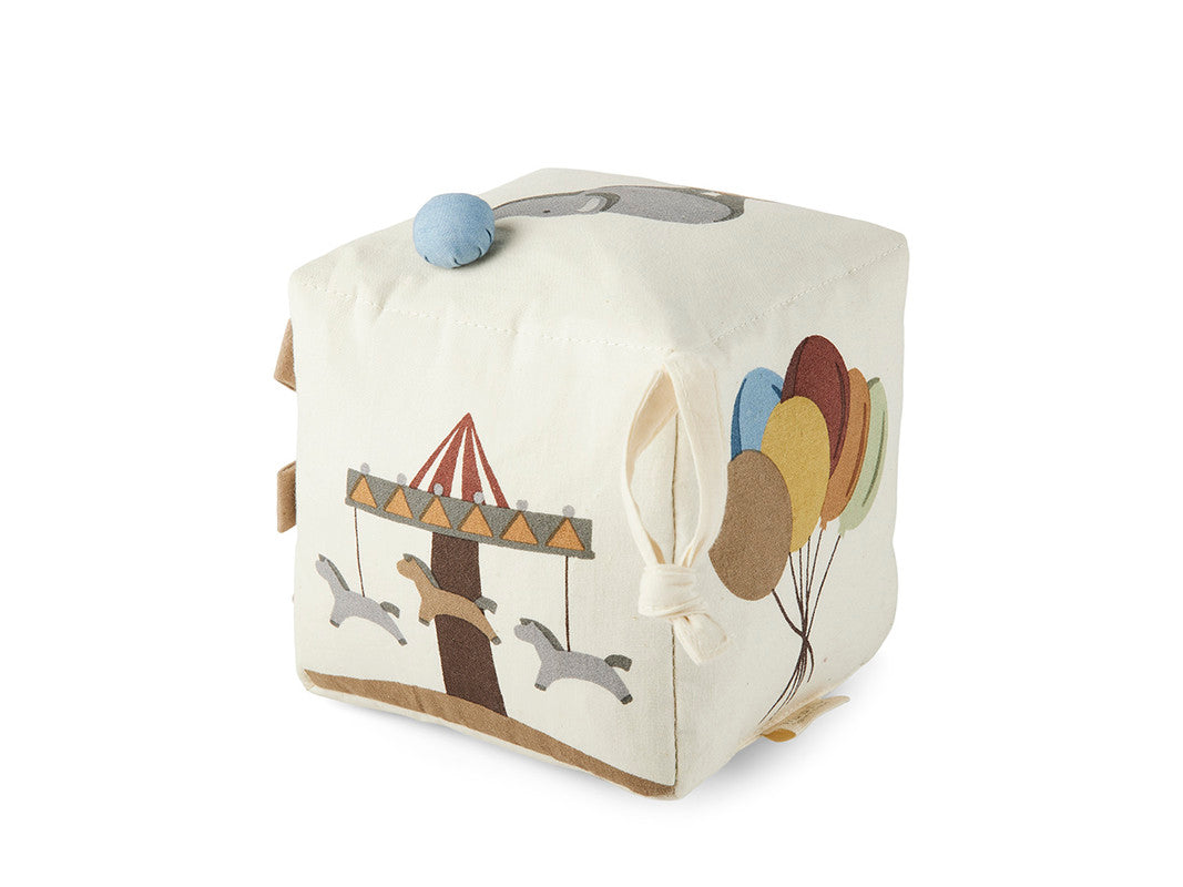 Nuuroo Jasmin Fabric Cube - Creme Circus - Laadlee