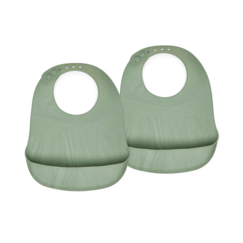 Nuuroo Tex Silicone Short Bib 2-pack Solid - Light Green Mix - Laadlee