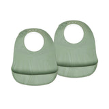 Nuuroo Tex Silicone Short Bib 2-pack Solid - Light Green Mix - Laadlee