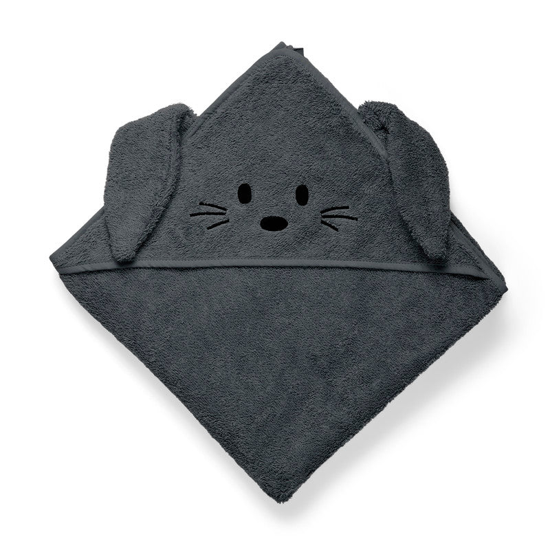 Nuuroo Aki Hooded Junior Towel - Asphalt - Laadlee