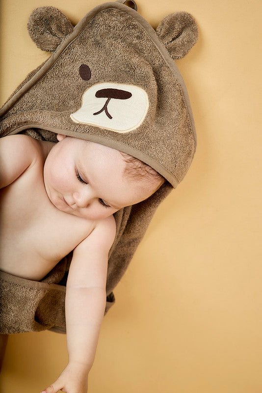 Nuuroo Aki Hooded Baby Towel - Cobblestone - Laadlee