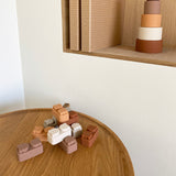 Nuuroo Pile Silicone Building Bricks 10-pcs - Brown Color Mix - Laadlee