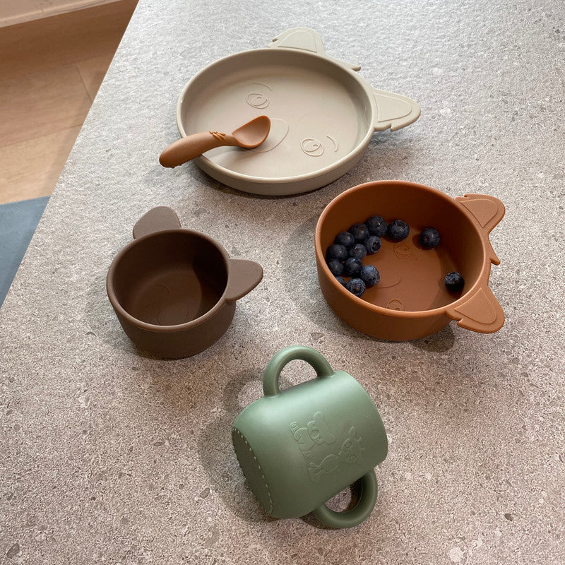 Nuuroo Abiola Silicone Cup with Handle - Dusty Green - Laadlee