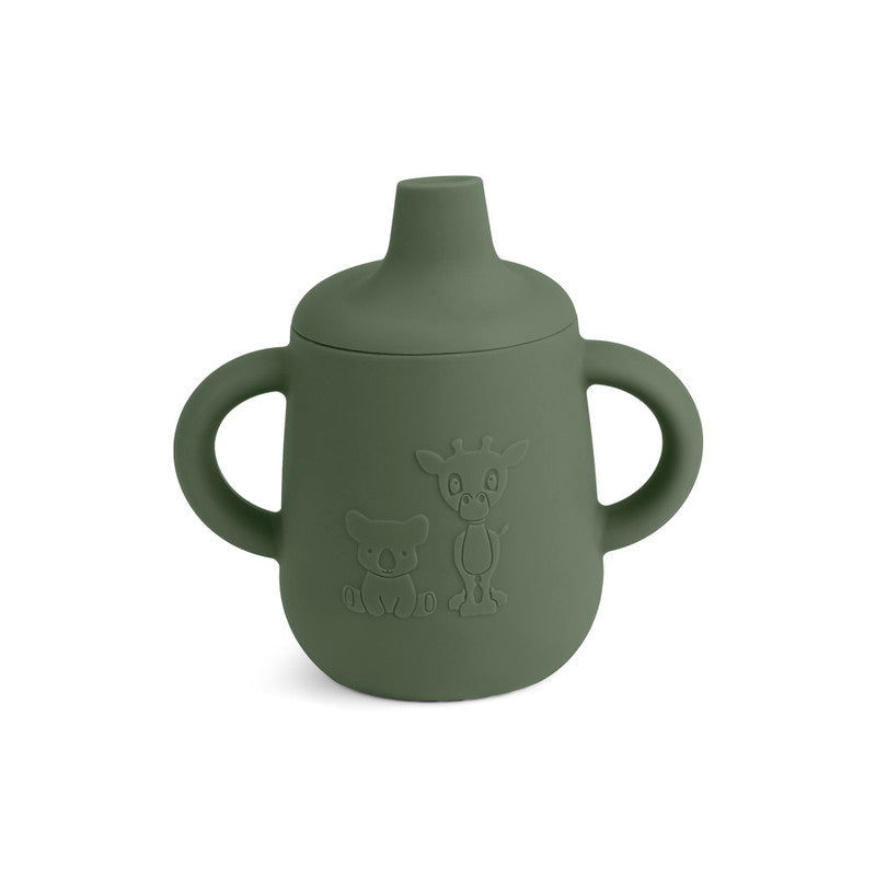 Nuuroo Aiko Silicone Cup with Sippy Lid - Dusty Green - Laadlee