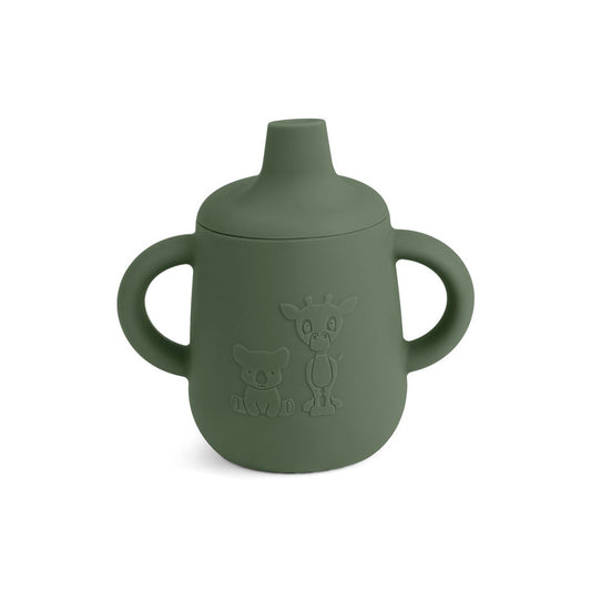 Nuuroo Aiko Silicone Cup with Sippy Lid - Dusty Green - Laadlee