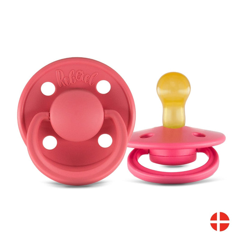 Rebael Mono Round Pacifier Size 1 - Salmon - Laadlee