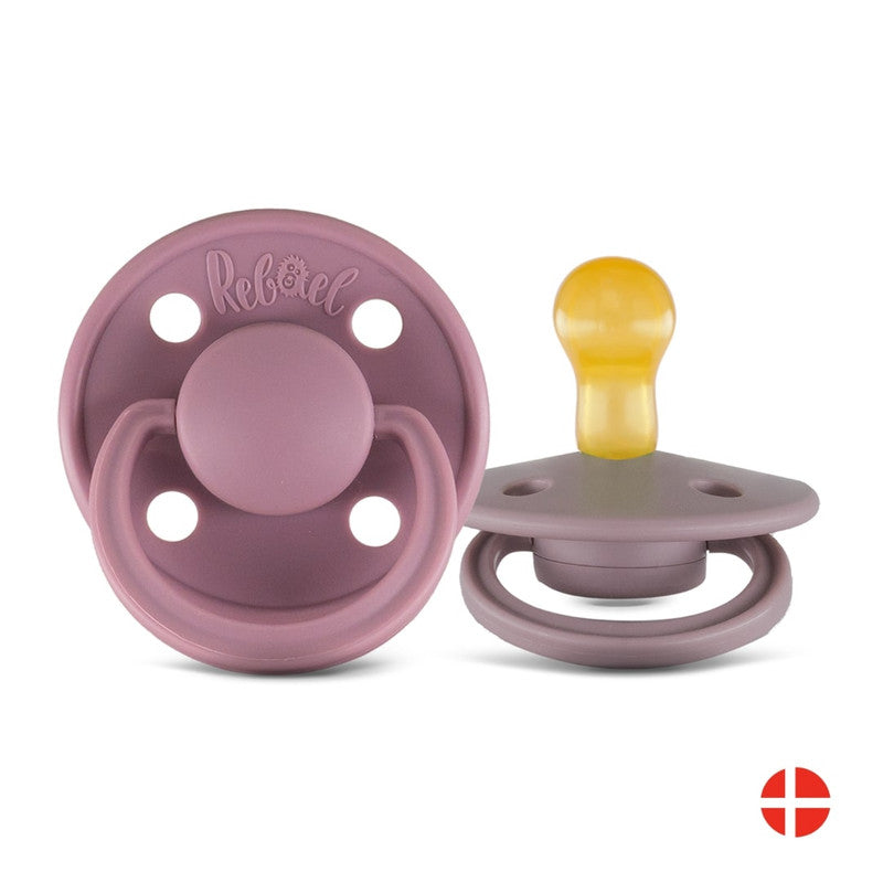 Rebael Mono Round Pacifier Size 1 - Plum - Laadlee
