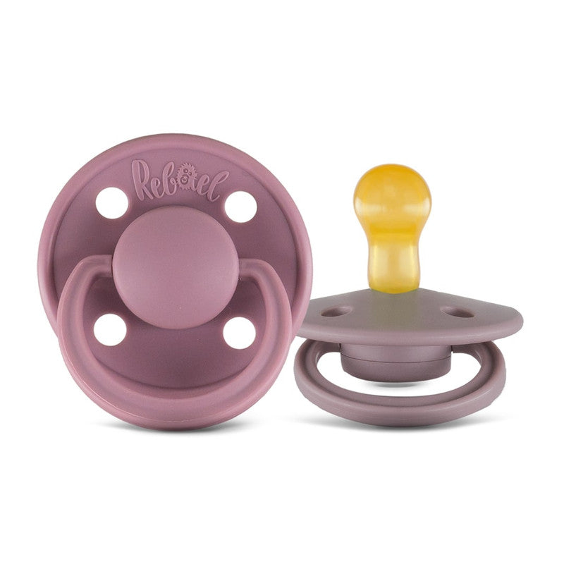 Rebael Mono Round Pacifier Size 1 - Plum - Laadlee
