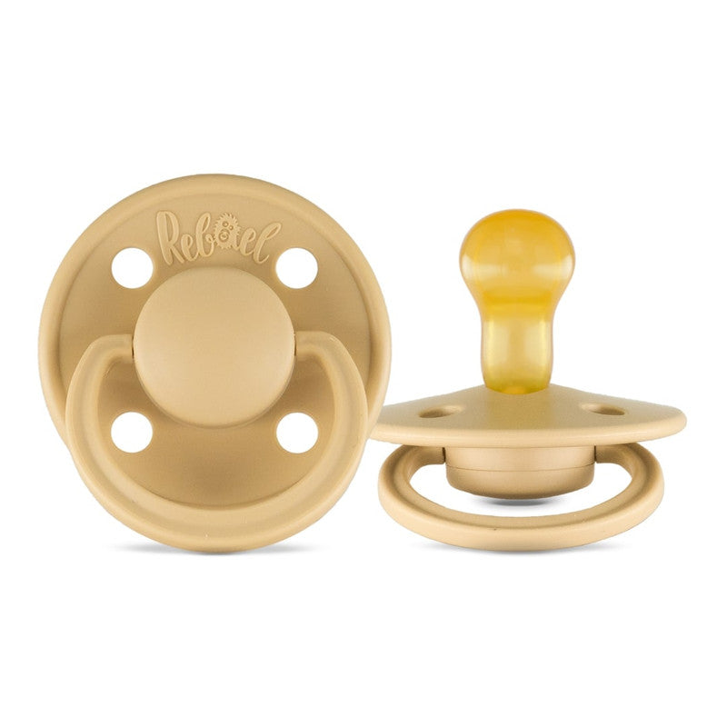 Rebael Mono Round Pacifier Size 1 - Pack of 2 - Almond / Tiny Sky - Laadlee