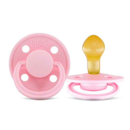 Rebael Mono Round Pacifier Size 2 - Pack of 2 - Sweet Pink / Champagne - Laadlee