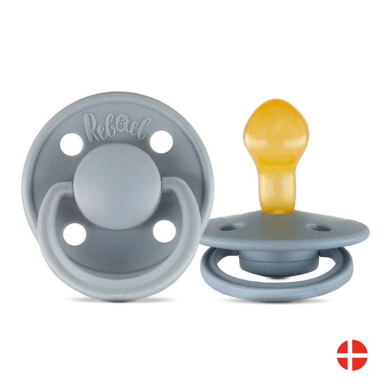 Rebael Mono Round Pacifier Size 2 - Pewter - Laadlee