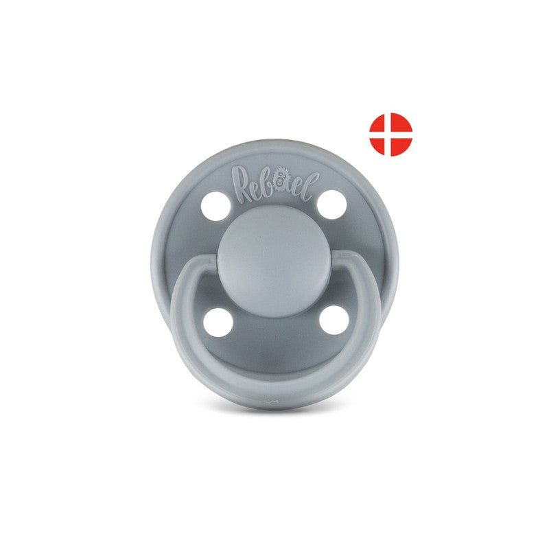 Rebael Mono Round Pacifier Size 2 - Pewter - Laadlee