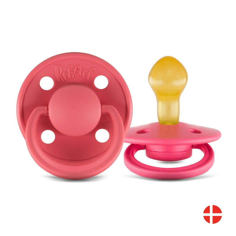 Rebael Mono Round Pacifier Size 2 - Salmon - Laadlee