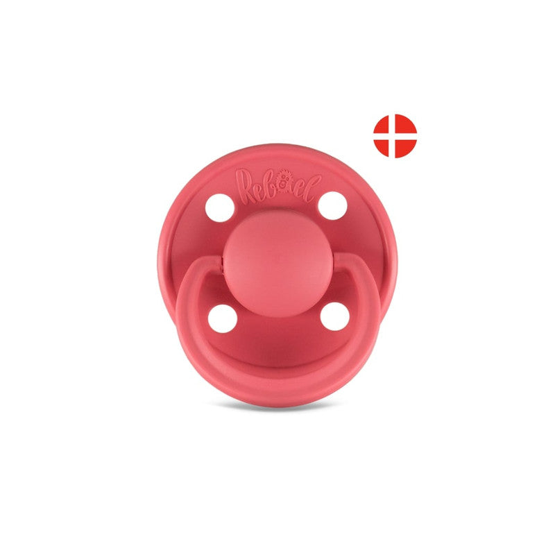 Rebael Mono Round Pacifier Size 2 - Salmon - Laadlee