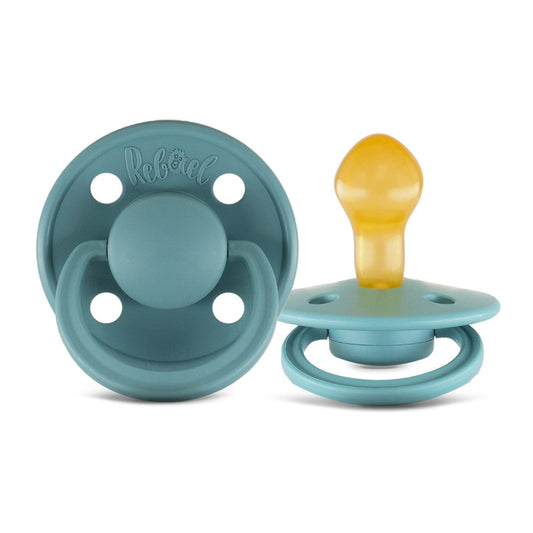 Rebael Mono Round Pacifier Size 2 - Pack of 2 - Tiny Sky / Powder - Laadlee