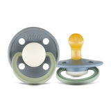 Rebael Fashion Round Pacifier Size 1 - Pack of 2 - Stormy Pearly Dolphin / Cloudy Pearly Pony - Laadlee