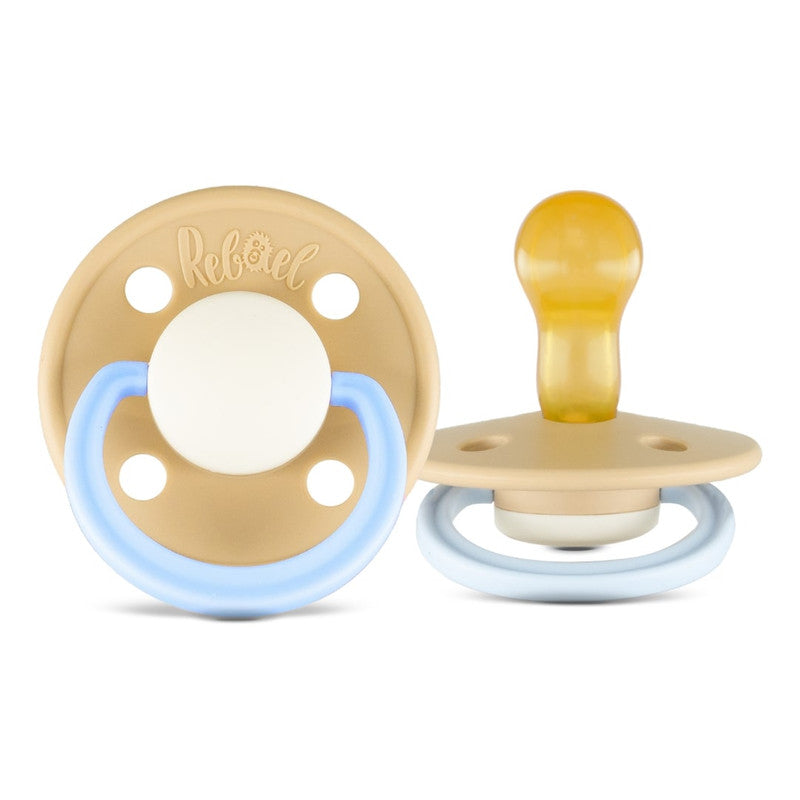 Rebael Fashion Round Pacifier Size 1 - Pack of 2 - Cold Pearly Lion / Dusty Pearly Elephant - Laadlee