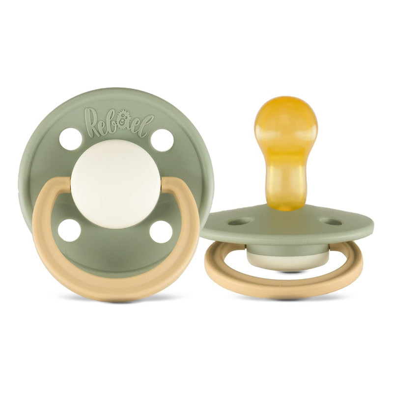 Rebael Fashion Round Pacifier Size 1 - Pack of 2 - Cloudy Pearly Lion / Dusty Pearly Dolphin - Laadlee