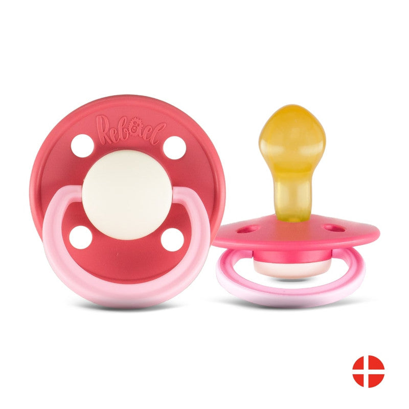 Rebael Fashion Round Pacifier Size 2 - Hot Pearly Flamingo - Laadlee