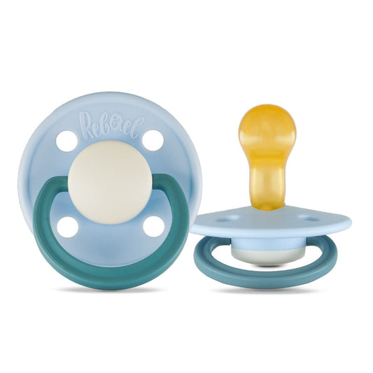 Rebael Fashion Round Pacifier Size 1 - Pack of 2 - Cold Pearly Snake / Rainy Pearly Elephant - Laadlee