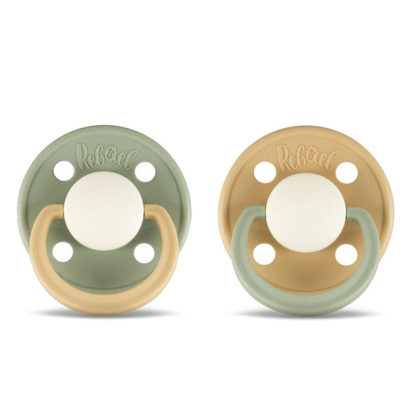 Rebael Fashion Round Pacifier Size 1 - Pack of 2 - Cloudy Pearly Lion / Dusty Pearly Dolphin - Laadlee