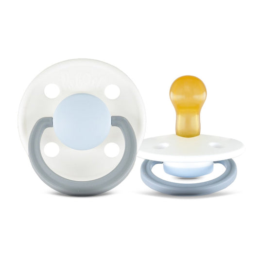 Rebael Fashion Round Pacifier Size 1 - Pack of 2 - Cold White Pony / Snowy Sky Pony - Laadlee