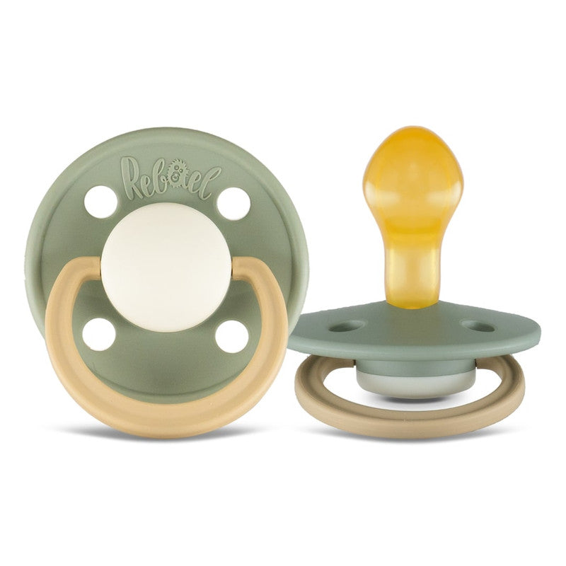 Rebael Fashion Round Pacifier Size 2 - Pack of 2 - Cloudy Pearly Lion / Dusty Pearly Dolphin - Laadlee