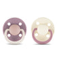 Rebael Fashion Round Pacifier Size 1 - Pack of 2 - Misty Soft Mouse / Frosty Pearly Rhino - Laadlee