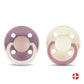 Rebael Fashion Round Pacifier Size 2 - Pack of 2 - Misty Soft Mouse / Frosty Pearly Rhino - Laadlee