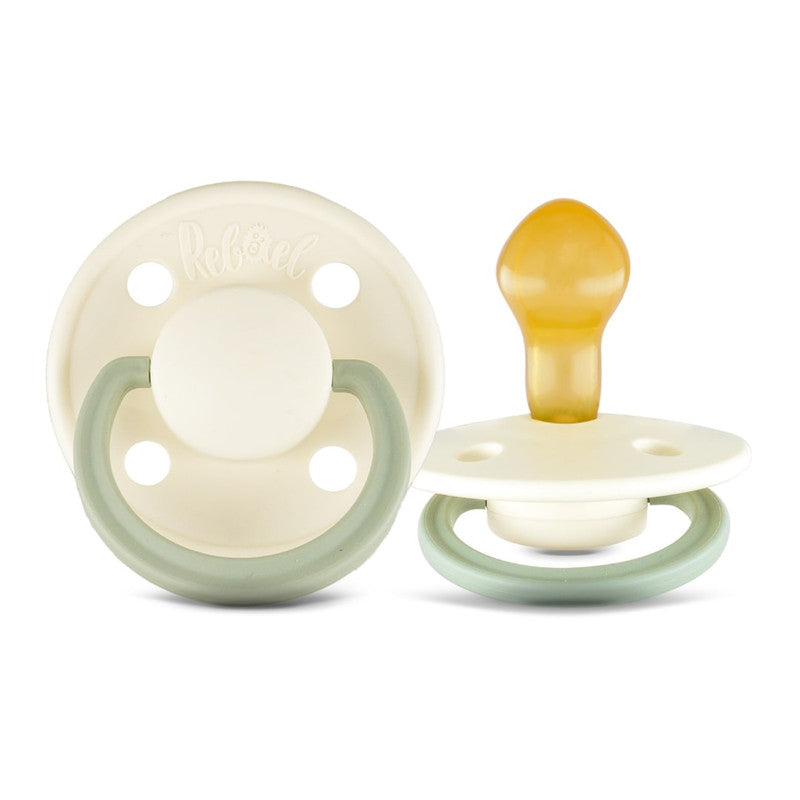 Rebael Fashion Round Pacifier Size 2 - Pack of 2 - Cloudy Pearly Lion / Frosty Pearly Dolphin - Laadlee