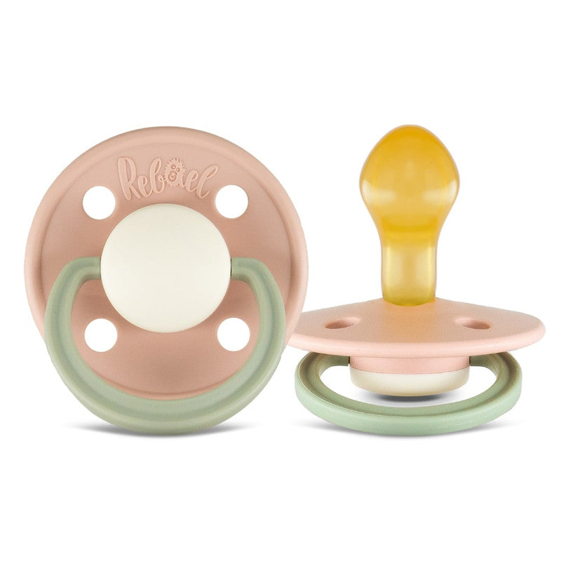 Rebael Fashion Round Pacifier Size 2 - Pack of 2 - Cloudy Pearly Poodle / Tornado Pearly Dolphin - Laadlee