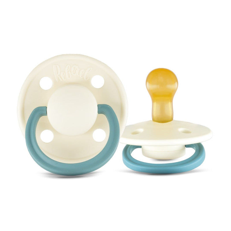 Rebael Fashion Round Pacifier Size 1 - Pack of 2 - Rainy Pearly Mouse / Frosty Pearly Snake - Laadlee