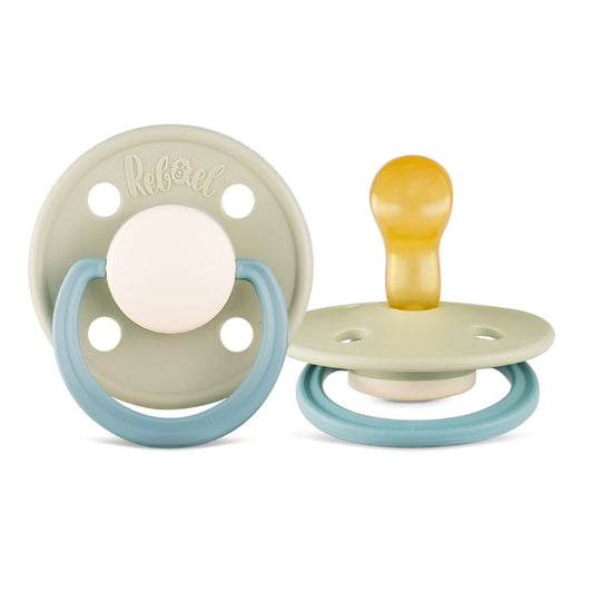 Rebael Fashion Round Pacifier Size 1 - Pack of 2 - Cloudy Pearly Snake / Rainy Pearly Dolphin - Laadlee