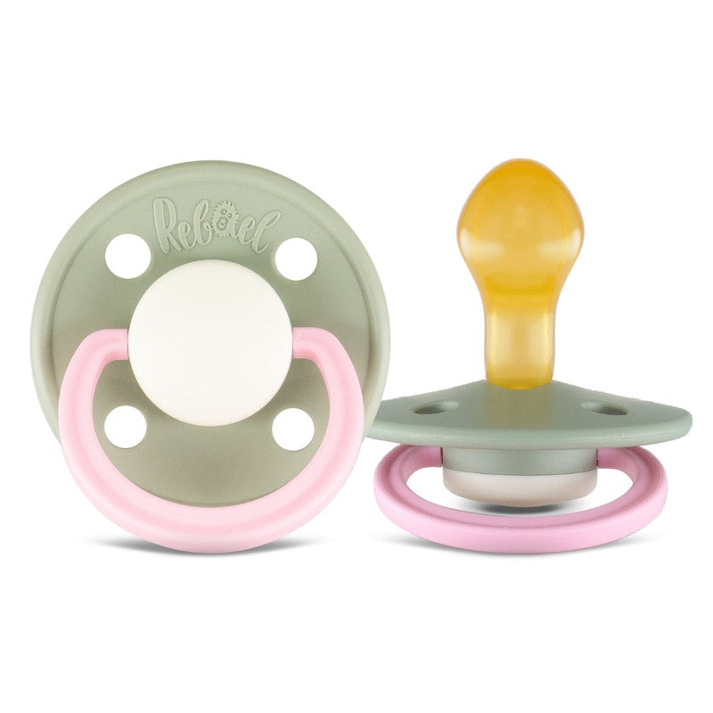 Rebael Fashion Round Pacifier Size 2 - Cloudy Pearly Flamingo - Laadlee