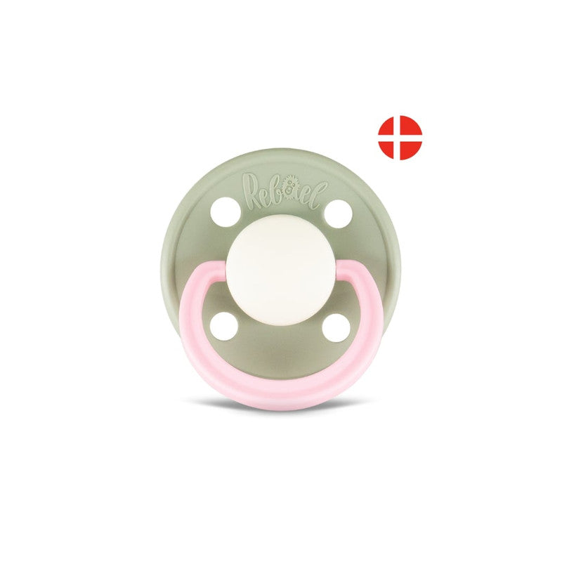 Rebael Fashion Round Pacifier Size 2 - Cloudy Pearly Flamingo - Laadlee