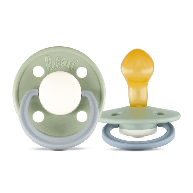 Rebael Fashion Round Pacifier Size 2 - Pack of 2 - Stormy Pearly Dolphin / Cloudy Pearly Pony - Laadlee