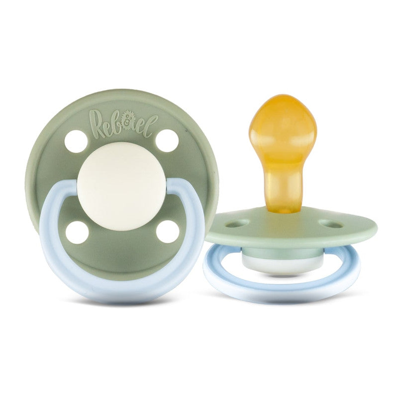 Rebael Fashion Round Pacifier Size 2 - Pack of 2 - Cold Pearly Dolphin / Cloudy Pearly Elephant - Laadlee
