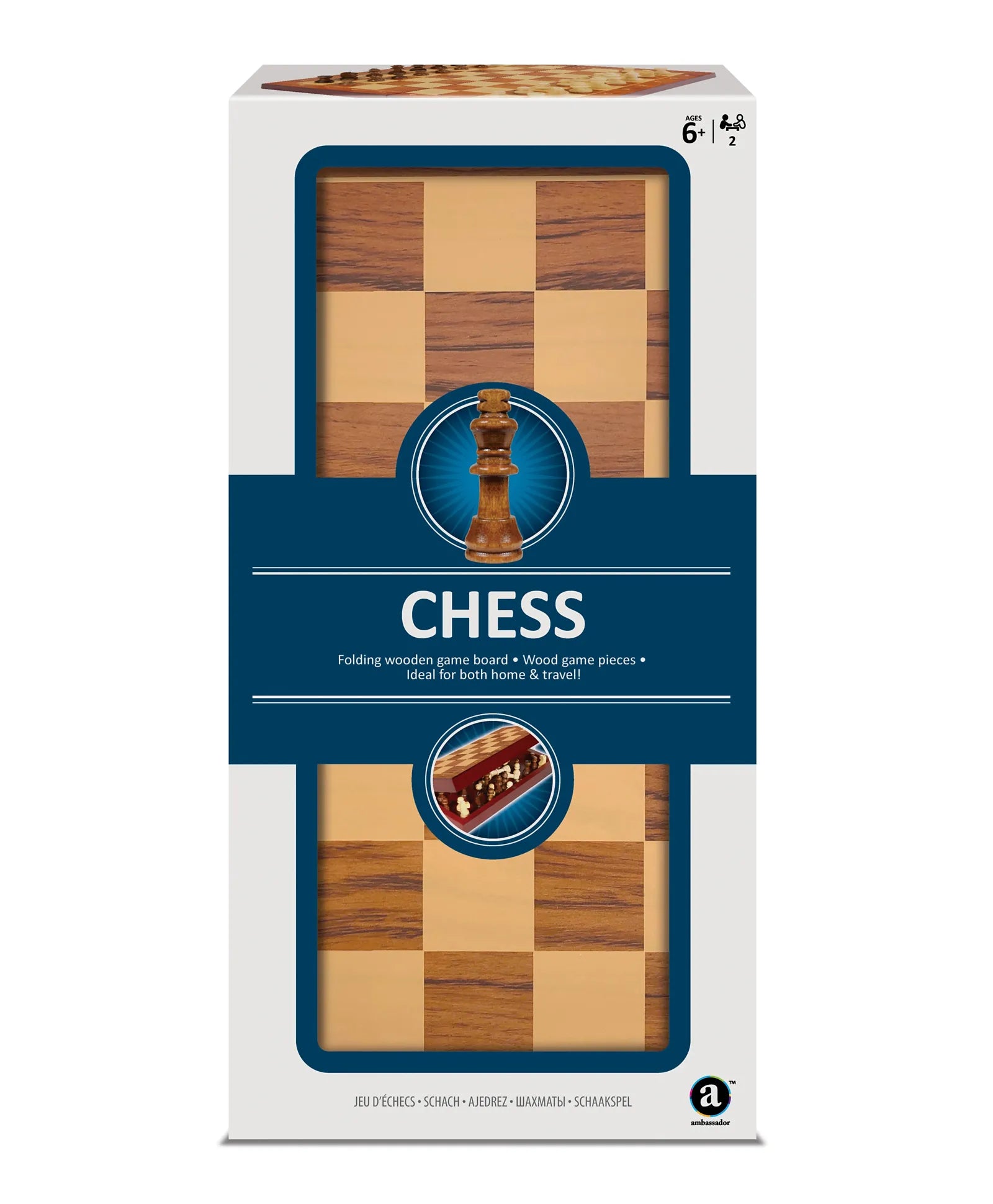 Ambassador - Folding Wood Chess Set - Laadlee