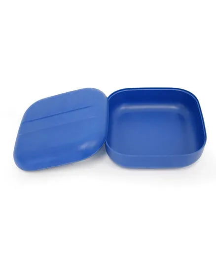 Ekobo - Go Square Bento Lunch Box - Royal Blue + White & Persimmon Compartments - Laadlee
