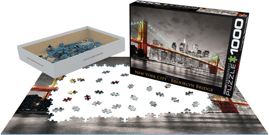 EuroGraphics New York City Brooklyn Bridge Puzzle 1000 Piece Puzzle, Gray - Laadlee