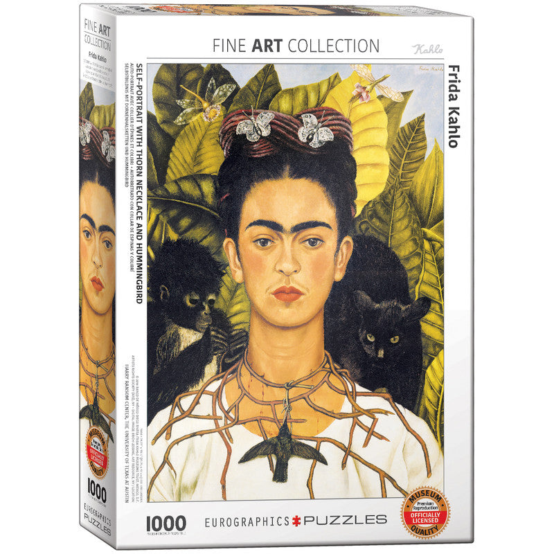 EuroGraphics Self-Portrait With Thorn Necklace & Hummingbird By Frida Kahlo 1000 Pieces Puzzle - Laadlee