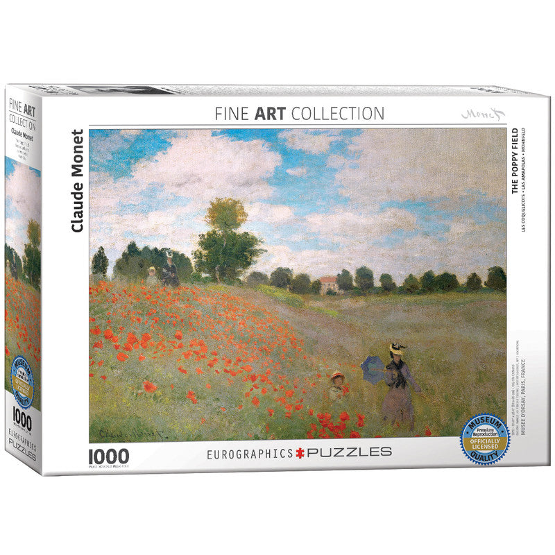 EuroGraphics The Poppy Field By Claude Monet 1000 Pieces Puzzle - Laadlee