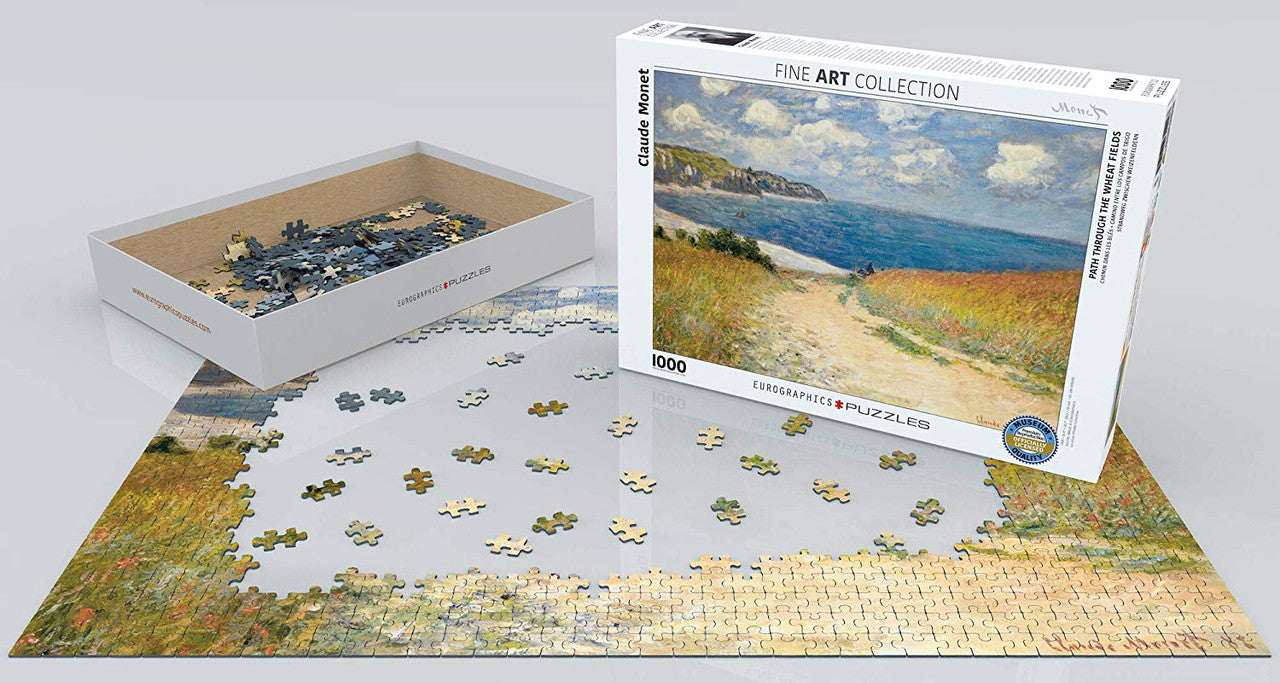 EuroGraphics Path Through The Wheat Fields By Claude Monet 1000 Pieces Puzzle - Laadlee