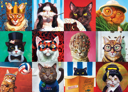 EuroGraphics Cat Portraits By Lucia Heffernan - 1000 Pcs Puzzle - Laadlee