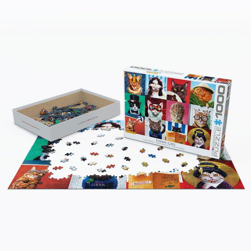 EuroGraphics Cat Portraits By Lucia Heffernan - 1000 Pcs Puzzle - Laadlee